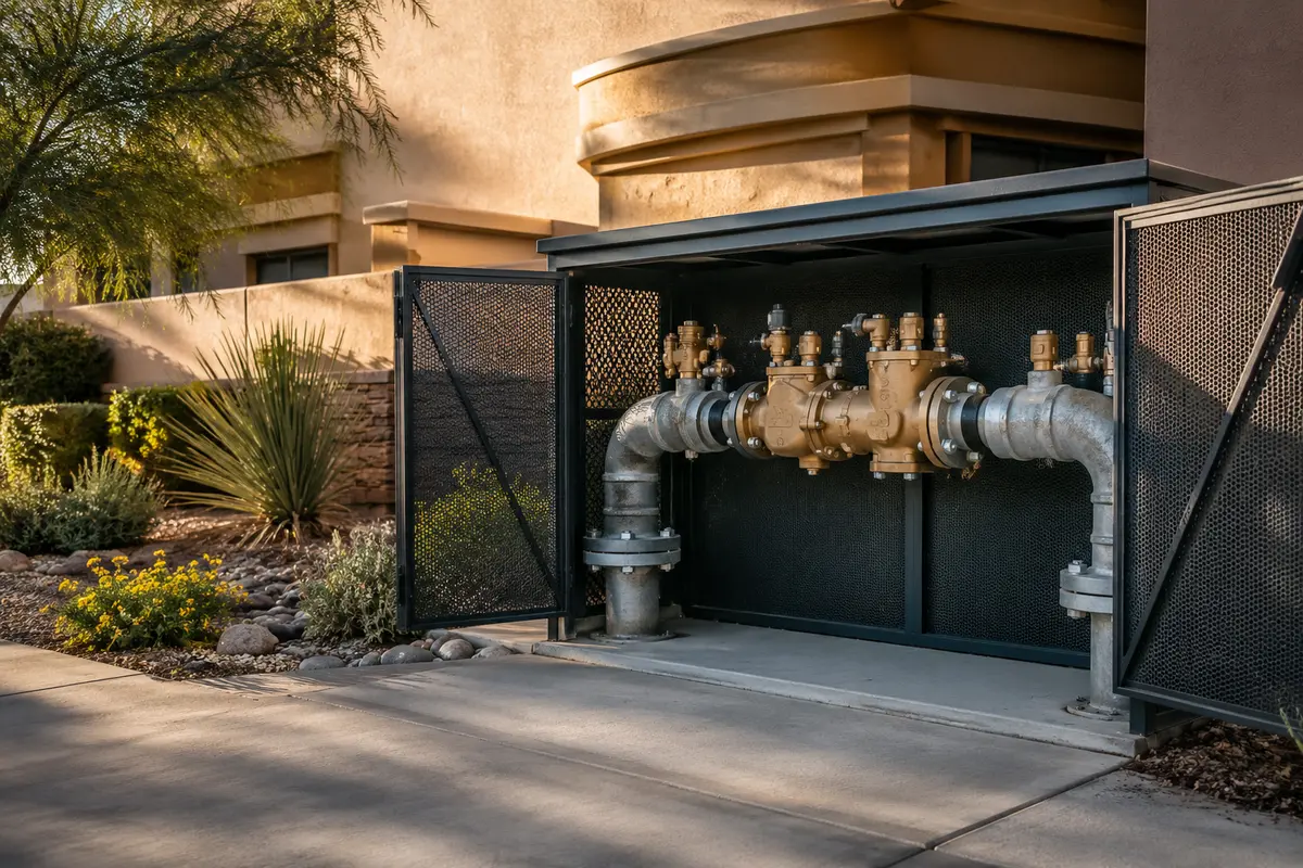 Commercial property with a protected water connection